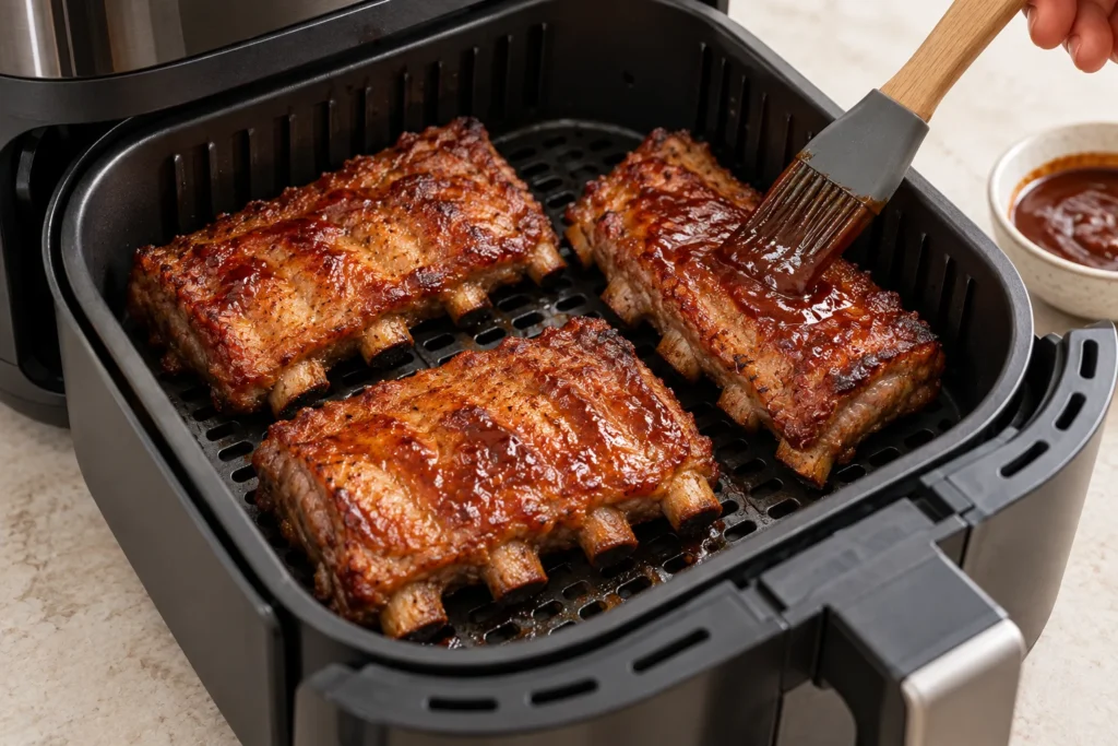 cómo hacer costillas de cerdo con salsa barbacoa en airfryer