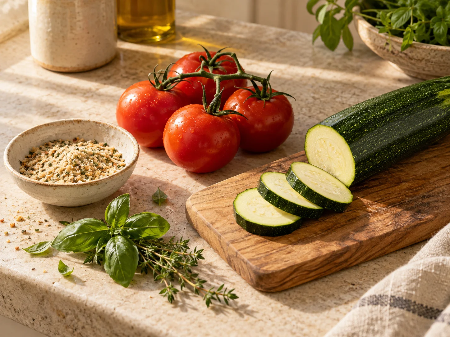 Ingredientes preparados para desarrollar una receta de airfryer
