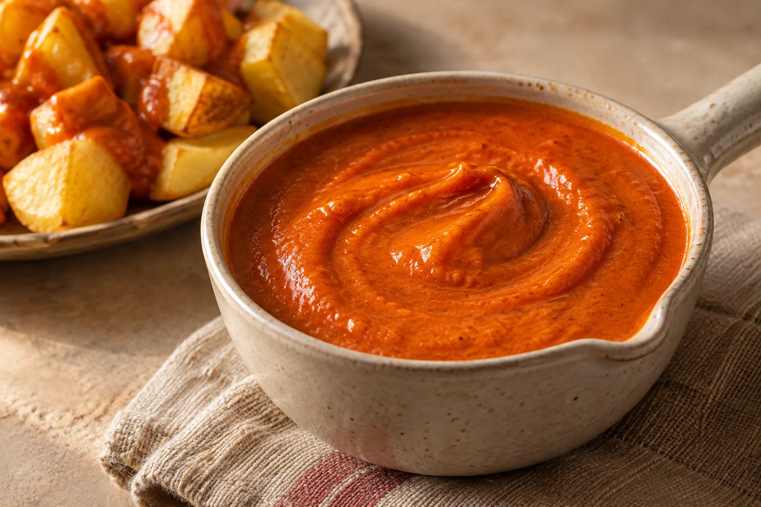 Salsa brava sin tomate patatas bravas en freidora de aire