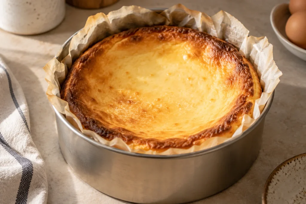 Punto de cocción de una tarta de queso en Airfryer con centro cremoso