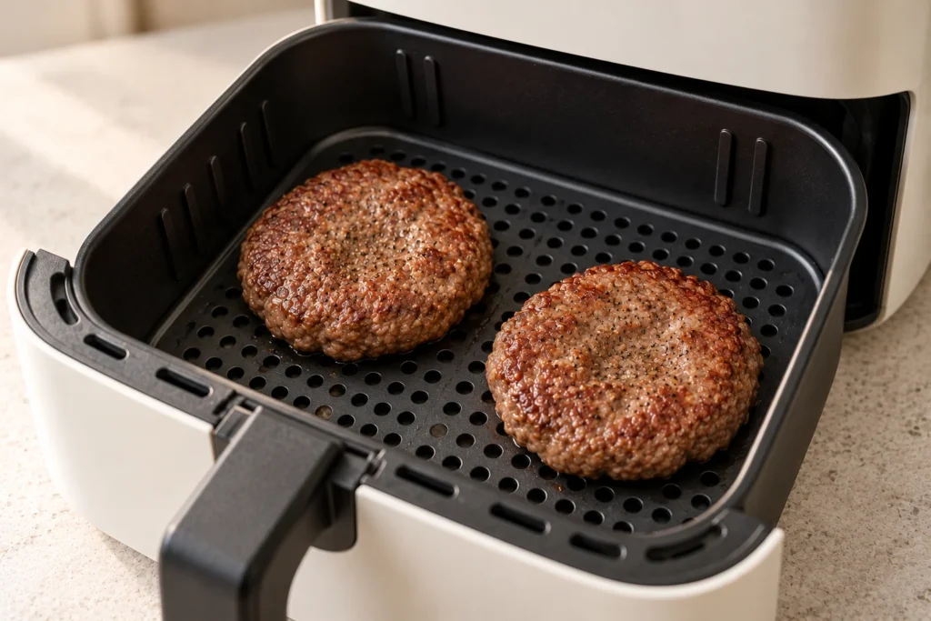 hamburguesa en air fryer casera